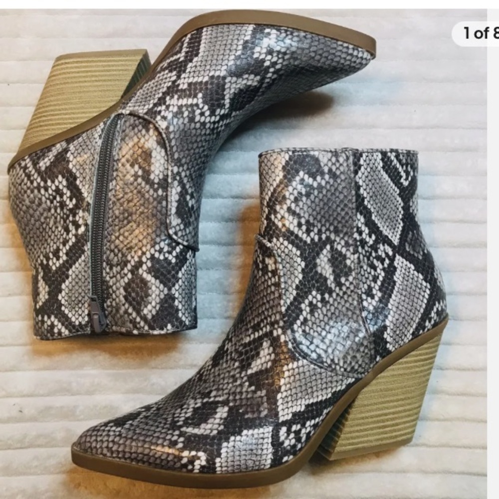 Express Snakeskin Booties